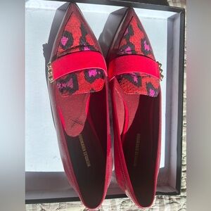 Nickolas Kirkwood Gorgeous Comfortable Unique. Studded Snake Print Loafer Flats.